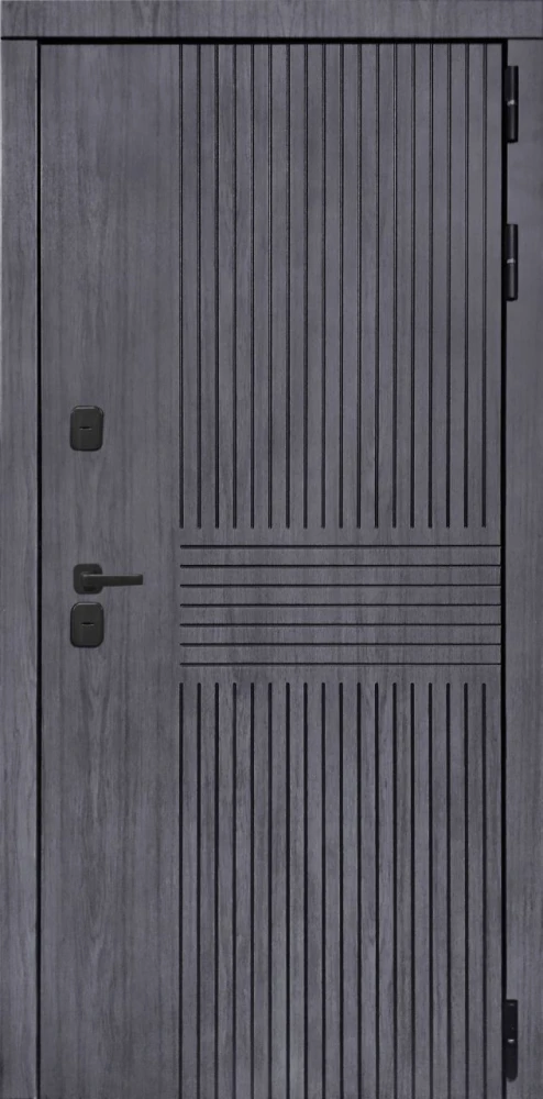 Входная дверь ДвериПРО Берген СБ-1 (ст. белое, 16мм, беленый дуб) DPRO201363 внешняя сторона