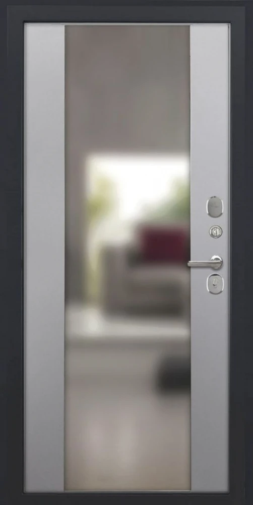 Входная дверь ДвериПРО L-3b Алиса (16мм, ПВХ софт грей, зеркало) DPRO200960 внутренняя сторона